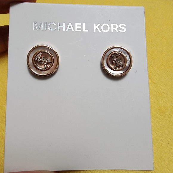Michael Kors Rose Gold MOP Earrings - Picture 5 of 8